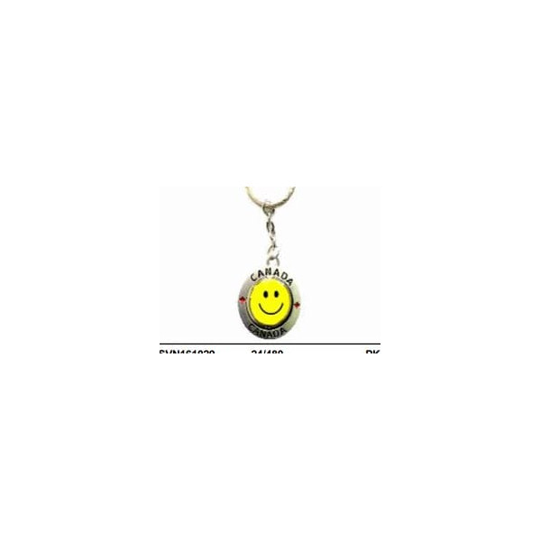 CANADA "HAPPY FACE" FLIP KEYCHAIN METAL