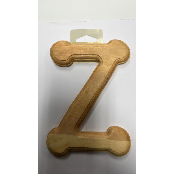 BIG WOODEN LETTER-Z  H 6'' W 4.5''