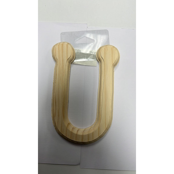 BIG WOODEN LETTER-U  H6'' W 4.5''