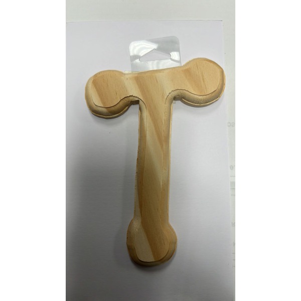 BIG WOODEN LETTER-T  H 6'' W 4.5''