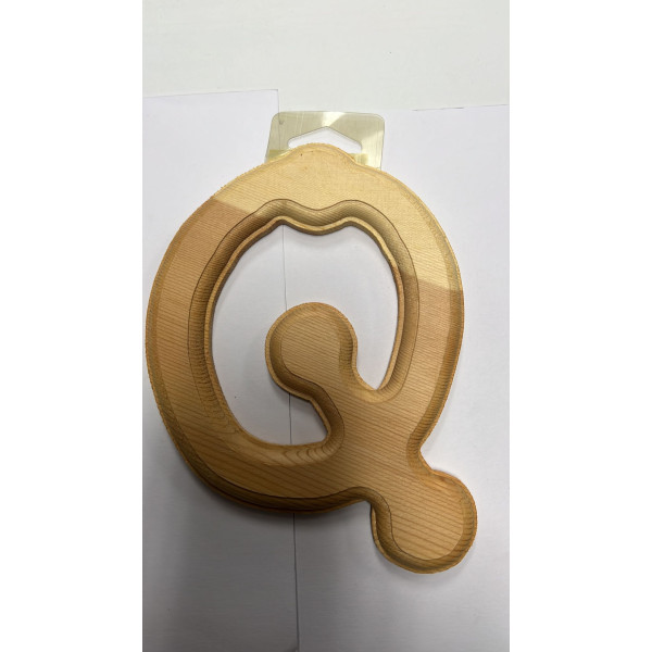 BIG WOODEN LETTER-Q  H 6'' W 4.5''