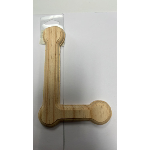 BIG WOODEN LETTER-L  H 6'' W 4.5''