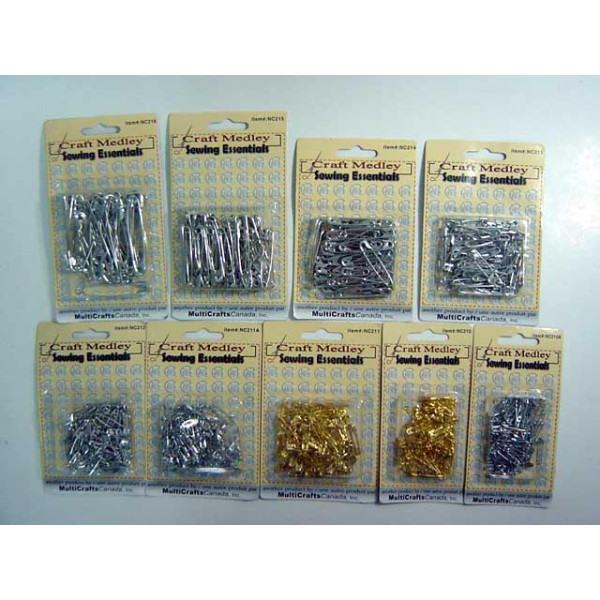 SAFETY PINS GOLD 18M 100PC