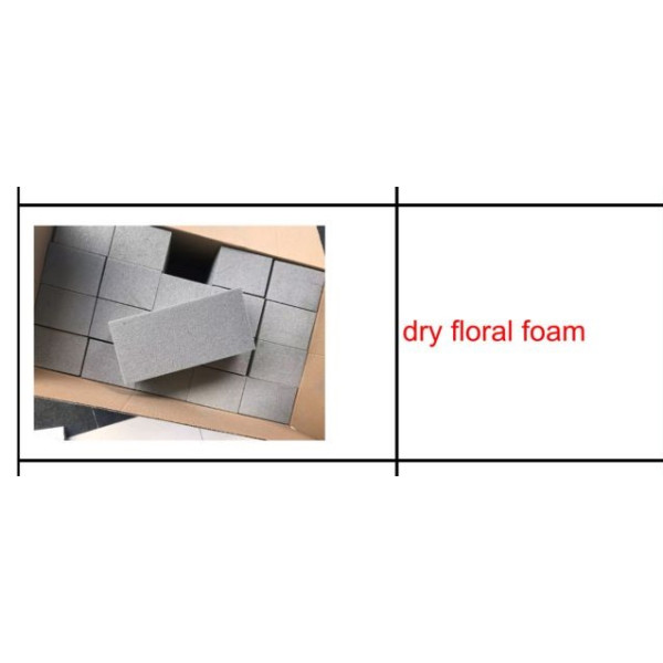 DRY FLORAL FOAM BRICK, GREY, Shrink-wrapped