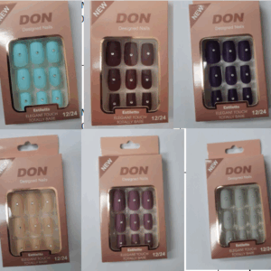 ARTIFICIAL NAILS 12S 6 COLORS WITH STONE