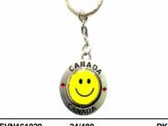 CANADA HAPPY FACE FLIP KEYCHAIN METAL