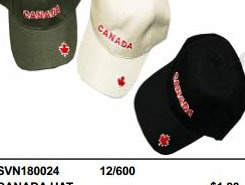 CANADA HAT BLK/NVY/BGE 80% PLY/20%CTN