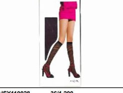 KNEE HIGHS BLACK PRINTED w/ DSGNS 1 SIZE FITS ALL