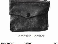 LEATHER COIN PURSE(COIN 3IN1 PURSE K/C LAMB SKINLEATHER 10x7x0.5 cm)