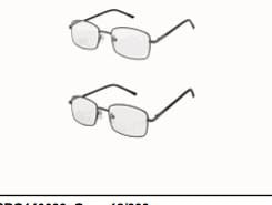 READING GLASS METAL WITH HINGS +2.50